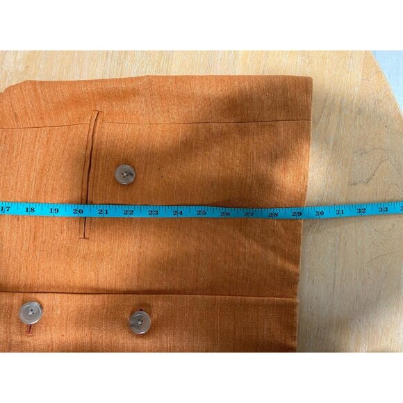 Vtg Lauren Ralph Lauren Blazer Jacket Womens 12‎ Orange Notch Lapel 100% Silk - Picture 8 of 9